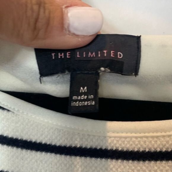 The Limited Black & White Striped Knit Dress Medium Sleeveless Vintage Y2K Style - Picture 7 of 11